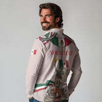 Personalized Mexico Dia De La Independencia Long Sleeve Polo Shirt 16 De Septiembre Heritage Pride
