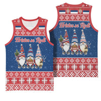 Serbia Christmas Basketball Jersey Hristos Se Rodi Gnome - Wonder Print Shop