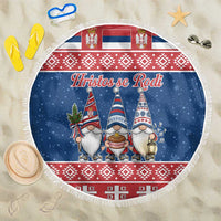 Serbia Christmas Beach Blanket Hristos Se Rodi Gnome - Wonder Print Shop