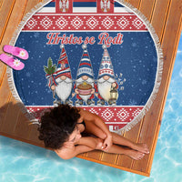 Serbia Christmas Beach Blanket Hristos Se Rodi Gnome - Wonder Print Shop