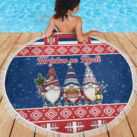 Serbia Christmas Beach Blanket Hristos Se Rodi Gnome - Wonder Print Shop