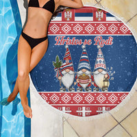 Serbia Christmas Beach Blanket Hristos Se Rodi Gnome - Wonder Print Shop