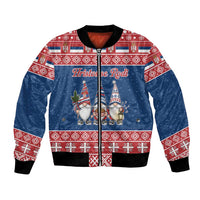 Serbia Christmas Bomber Jacket Hristos Se Rodi Gnome - Wonder Print Shop