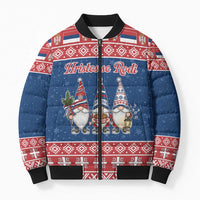 Serbia Christmas Bomber Puffer Jacket Hristos Se Rodi Gnome - Wonder Print Shop
