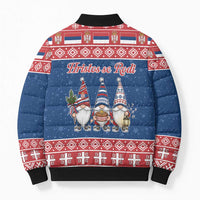 Serbia Christmas Bomber Puffer Jacket Hristos Se Rodi Gnome - Wonder Print Shop