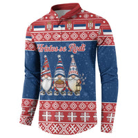 Serbia Christmas Button Sweatshirt Hristos Se Rodi Gnome - Wonder Print Shop