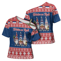 Serbia Christmas Cross Shoulder Shirt Hristos Se Rodi Gnome - Wonder Print Shop