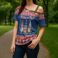 Serbia Christmas Cross Shoulder Shirt Hristos Se Rodi Gnome - Wonder Print Shop