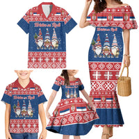 Serbia Christmas Family Matching Mermaid Dress and Hawaiian Shirt Hristos Se Rodi Gnome - Wonder Print Shop