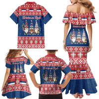 Serbia Christmas Family Matching Mermaid Dress and Hawaiian Shirt Hristos Se Rodi Gnome - Wonder Print Shop
