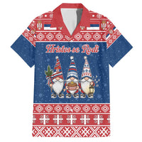Serbia Christmas Family Matching Off Shoulder Short Dress and Hawaiian Shirt Hristos Se Rodi Gnome - Wonder Print Shop