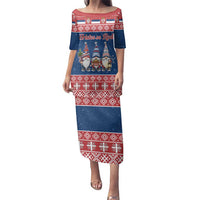 Serbia Christmas Family Matching Puletasi and Hawaiian Shirt Hristos Se Rodi Gnome - Wonder Print Shop