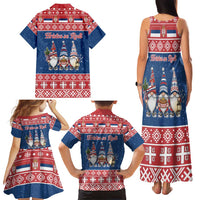 Serbia Christmas Family Matching Tank Maxi Dress and Hawaiian Shirt Hristos Se Rodi Gnome - Wonder Print Shop