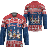 Serbia Christmas Hockey Jersey Hristos Se Rodi Gnome - Wonder Print Shop