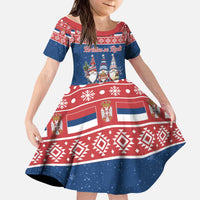 Serbia Christmas Kid Short Sleeve Dress Hristos Se Rodi Gnome - Wonder Print Shop