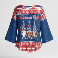 Serbia Christmas Kimono Sleeve Blouse Hristos Se Rodi Gnome - Wonder Print Shop