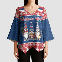 Serbia Christmas Kimono Sleeve Blouse Hristos Se Rodi Gnome - Wonder Print Shop