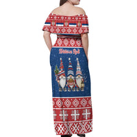 Serbia Christmas Off Shoulder Maxi Dress Hristos Se Rodi Gnome - Wonder Print Shop