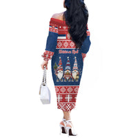 Serbia Christmas Off The Shoulder Long Sleeve Dress Hristos Se Rodi Gnome - Wonder Print Shop