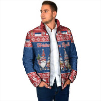 Serbia Christmas Padded Jacket Hristos Se Rodi Gnome - Wonder Print Shop
