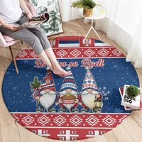 Serbia Christmas Round Carpet Hristos Se Rodi Gnome - Wonder Print Shop
