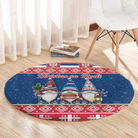 Serbia Christmas Round Carpet Hristos Se Rodi Gnome - Wonder Print Shop