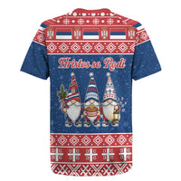 Serbia Christmas Rugby Jersey Hristos Se Rodi Gnome - Wonder Print Shop