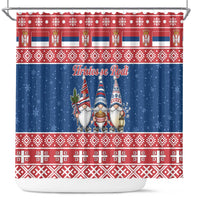 Serbia Christmas Shower Curtain Hristos Se Rodi Gnome - Wonder Print Shop