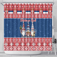 Serbia Christmas Shower Curtain Hristos Se Rodi Gnome - Wonder Print Shop