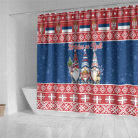 Serbia Christmas Shower Curtain Hristos Se Rodi Gnome - Wonder Print Shop