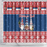 Serbia Christmas Shower Curtain Hristos Se Rodi Gnome - Wonder Print Shop