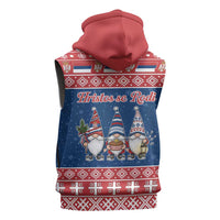 Serbia Christmas Sleeveless Hoodie Hristos Se Rodi Gnome - Wonder Print Shop