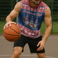 Serbia Christmas Sleeveless Hoodie Hristos Se Rodi Gnome - Wonder Print Shop
