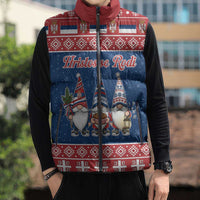 Serbia Christmas Sleeveless Puffer Jacket Hristos Se Rodi Gnome - Wonder Print Shop