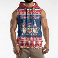 Serbia Christmas Sleeveless Zip Hoodie Hristos Se Rodi Gnome - Wonder Print Shop