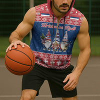 Serbia Christmas Sleeveless Zip Hoodie Hristos Se Rodi Gnome - Wonder Print Shop