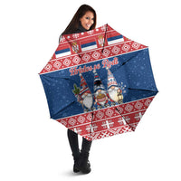 Serbia Christmas Umbrella Hristos Se Rodi Gnome - Wonder Print Shop