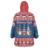 Serbia Christmas Wearable Blanket Hoodie Hristos Se Rodi Gnome - Wonder Print Shop
