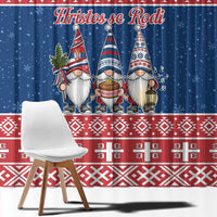 Serbia Christmas Window Curtain Hristos Se Rodi Gnome - Wonder Print Shop