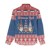 Serbia Christmas Women Casual Shirt Hristos Se Rodi Gnome - Wonder Print Shop