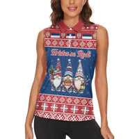 Serbia Christmas Women Sleeveless Polo Shirt Hristos Se Rodi Gnome - Wonder Print Shop