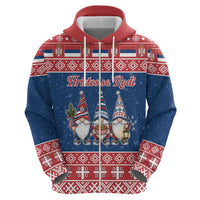 Serbia Christmas Zip Hoodie Hristos Se Rodi Gnome - Wonder Print Shop