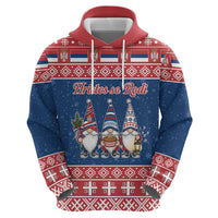 Serbia Christmas Zip Hoodie Hristos Se Rodi Gnome - Wonder Print Shop