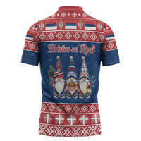 Serbia Christmas Zipper Polo Shirt Hristos Se Rodi Gnome - Wonder Print Shop