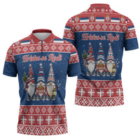 Serbia Christmas Zipper Polo Shirt Hristos Se Rodi Gnome - Wonder Print Shop