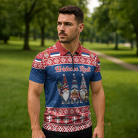 Serbia Christmas Zipper Polo Shirt Hristos Se Rodi Gnome - Wonder Print Shop
