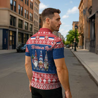 Serbia Christmas Zipper Polo Shirt Hristos Se Rodi Gnome - Wonder Print Shop