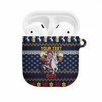 Personalized Merionethshire Wales Christmas AirPods Case Beer and Goat Santa Design - Wonder Print Shop