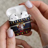 Personalized Merionethshire Wales Christmas AirPods Case Beer and Goat Santa Design - Wonder Print Shop
