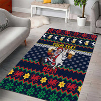 Personalized Merionethshire Wales Christmas Area Rug Beer and Goat Santa Design - Wonder Print Shop